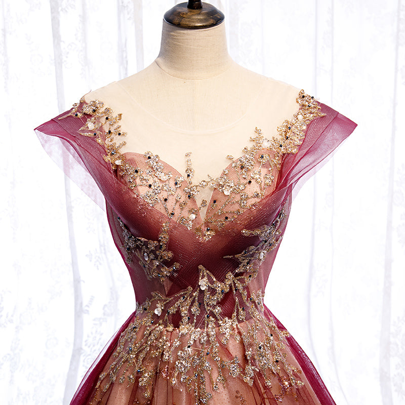 Stylish tulle sequins prom dress formal dress 8239
