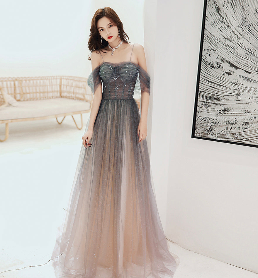 Stylish tulle long prom dress evening dress 8460