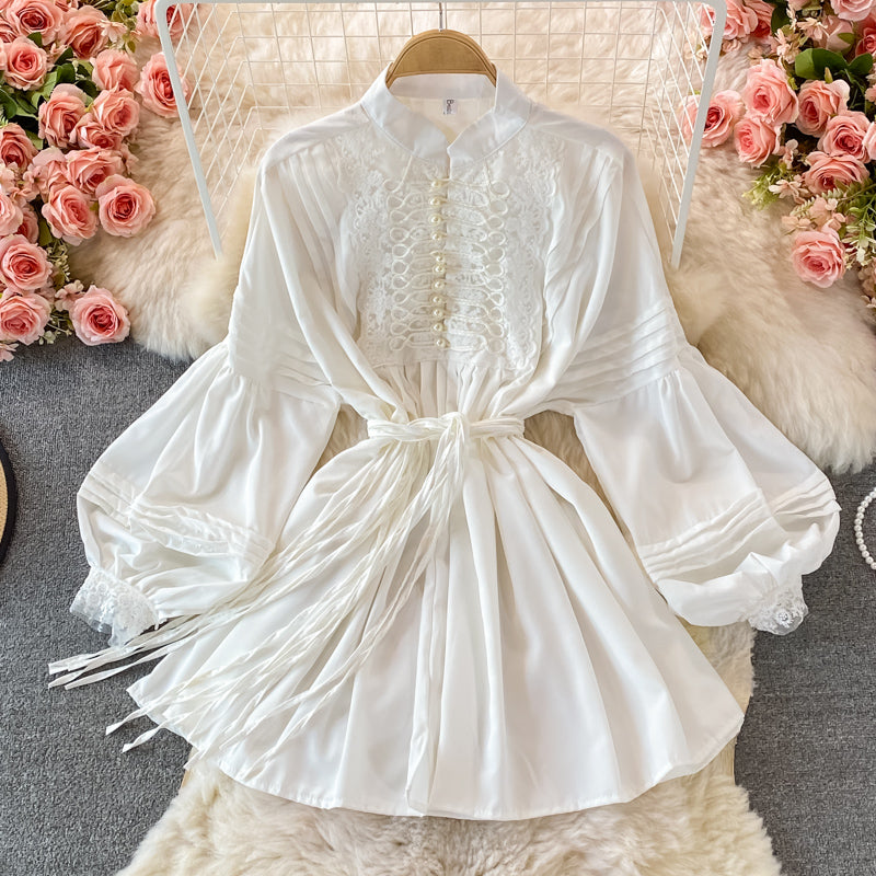 Sweet Lace Long Sleeve Dress Fashion Dress 10744