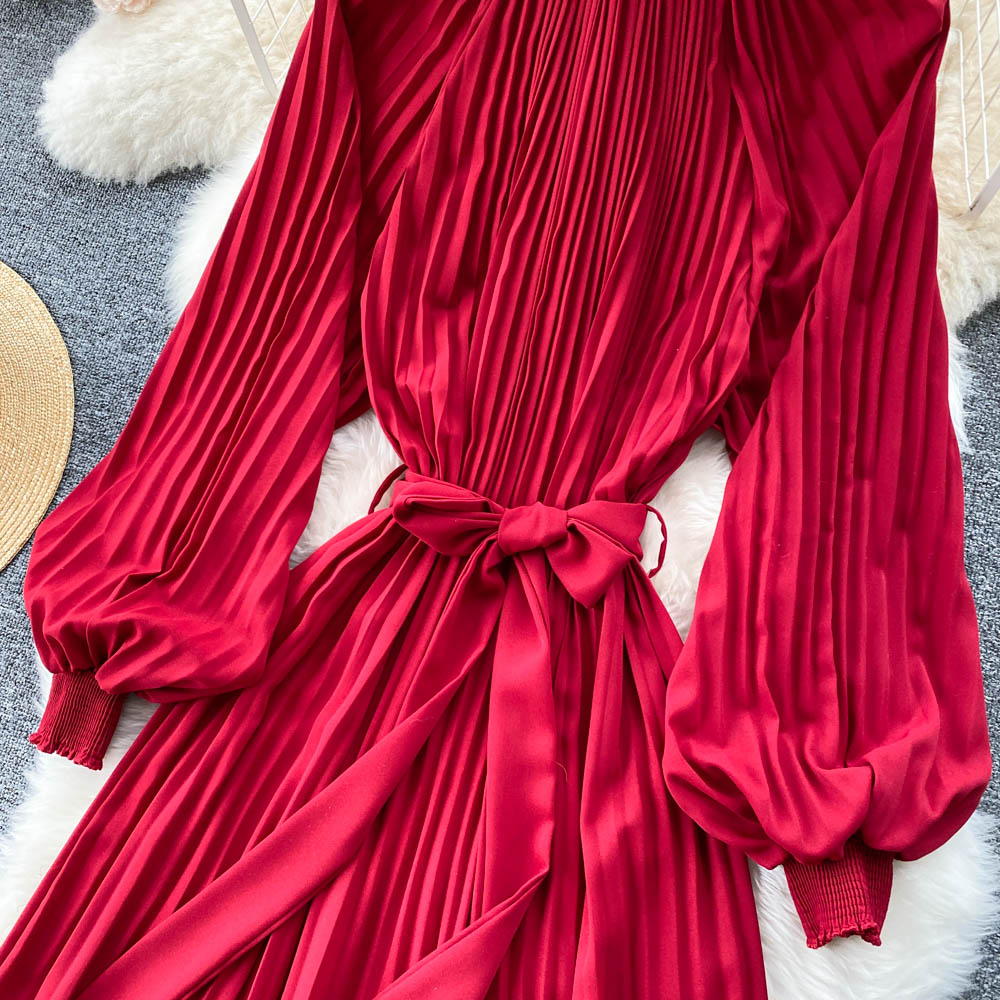 Simple Chiffon Long Sleeve Dress A Line Fashion Dress 10845