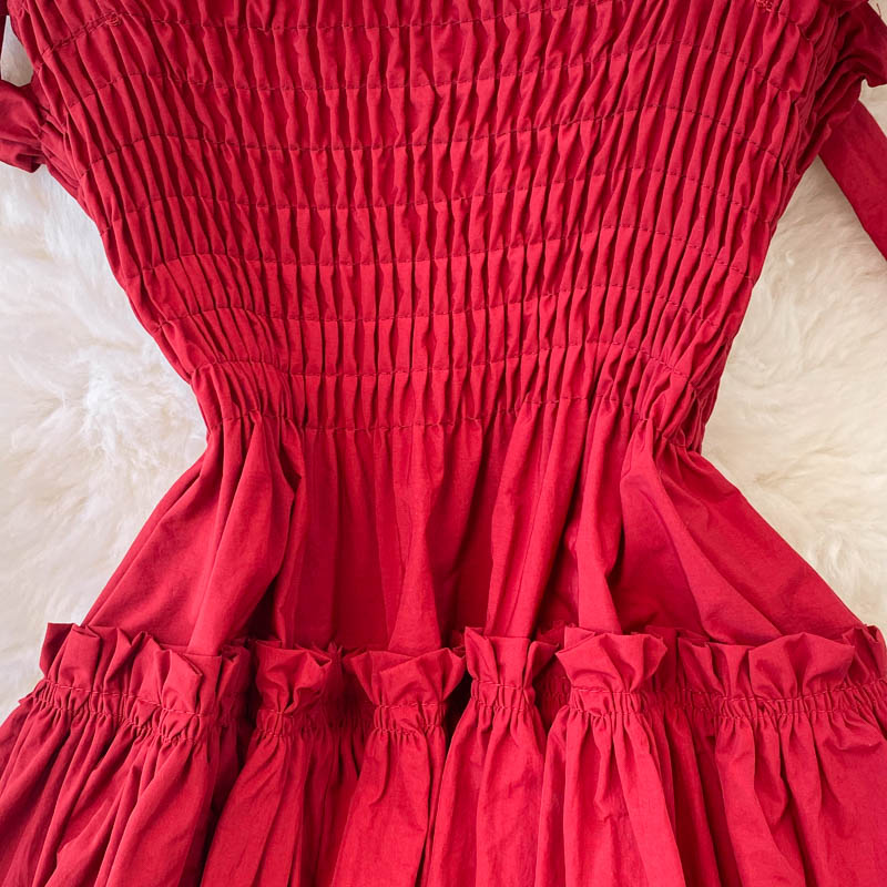 Red A Line Short Dress Fashion Girl Dress 10800