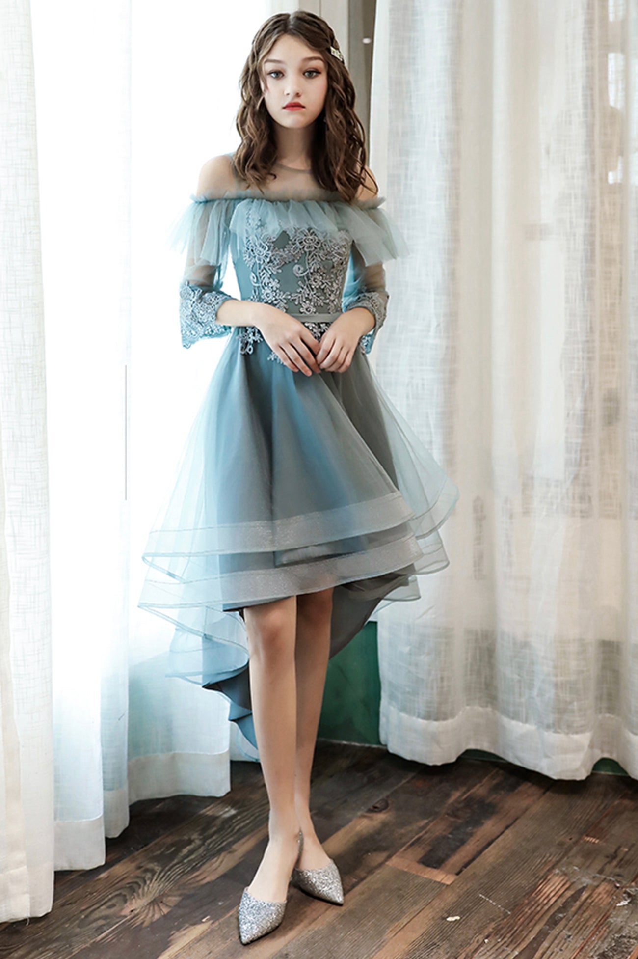 Cute Tulle Lace Short Prom Dress, A-Line Homecoming Party Dress