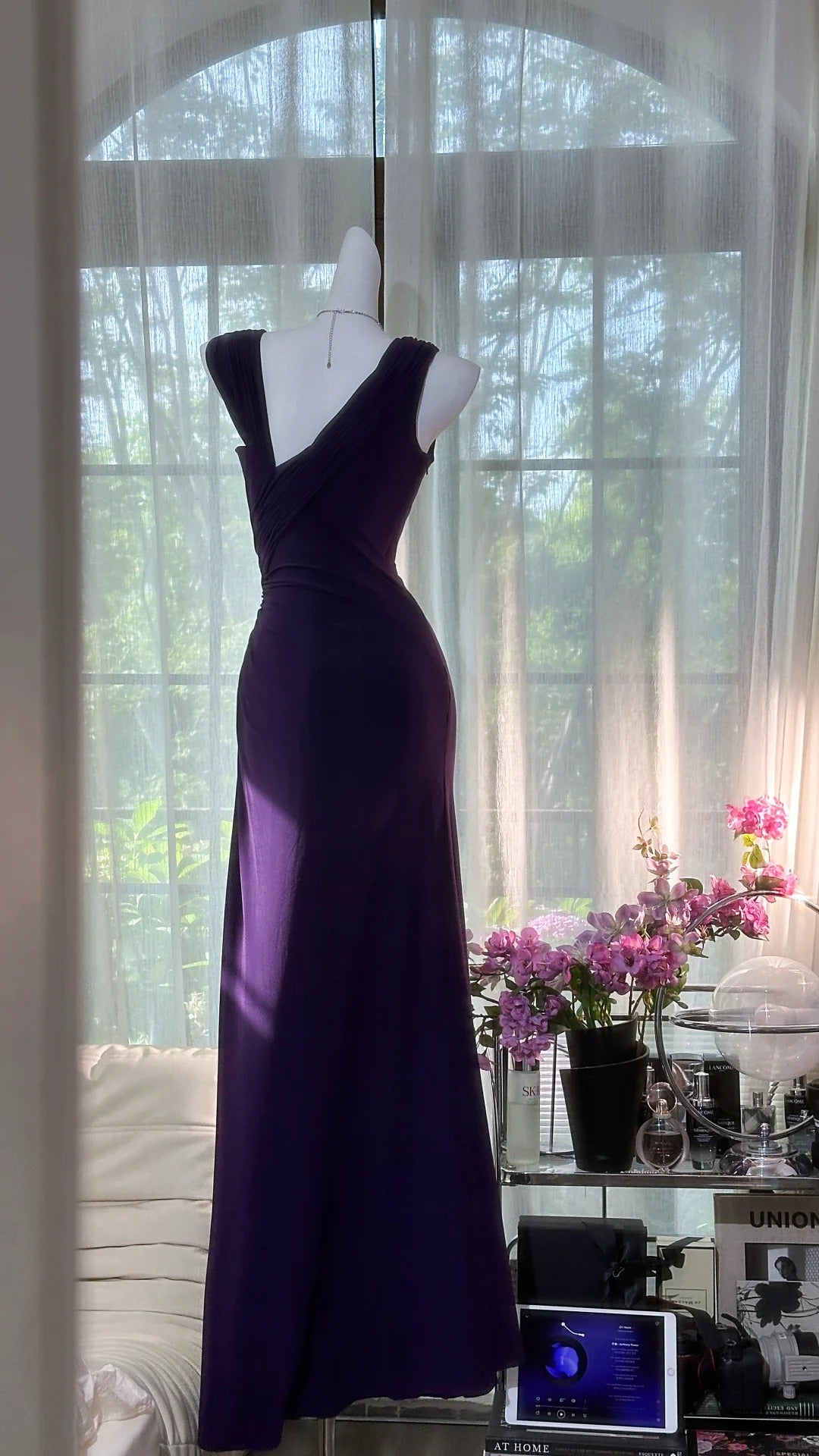 Purple Vintage Prom Party Dresses Unique Long Evening Dress cg25962