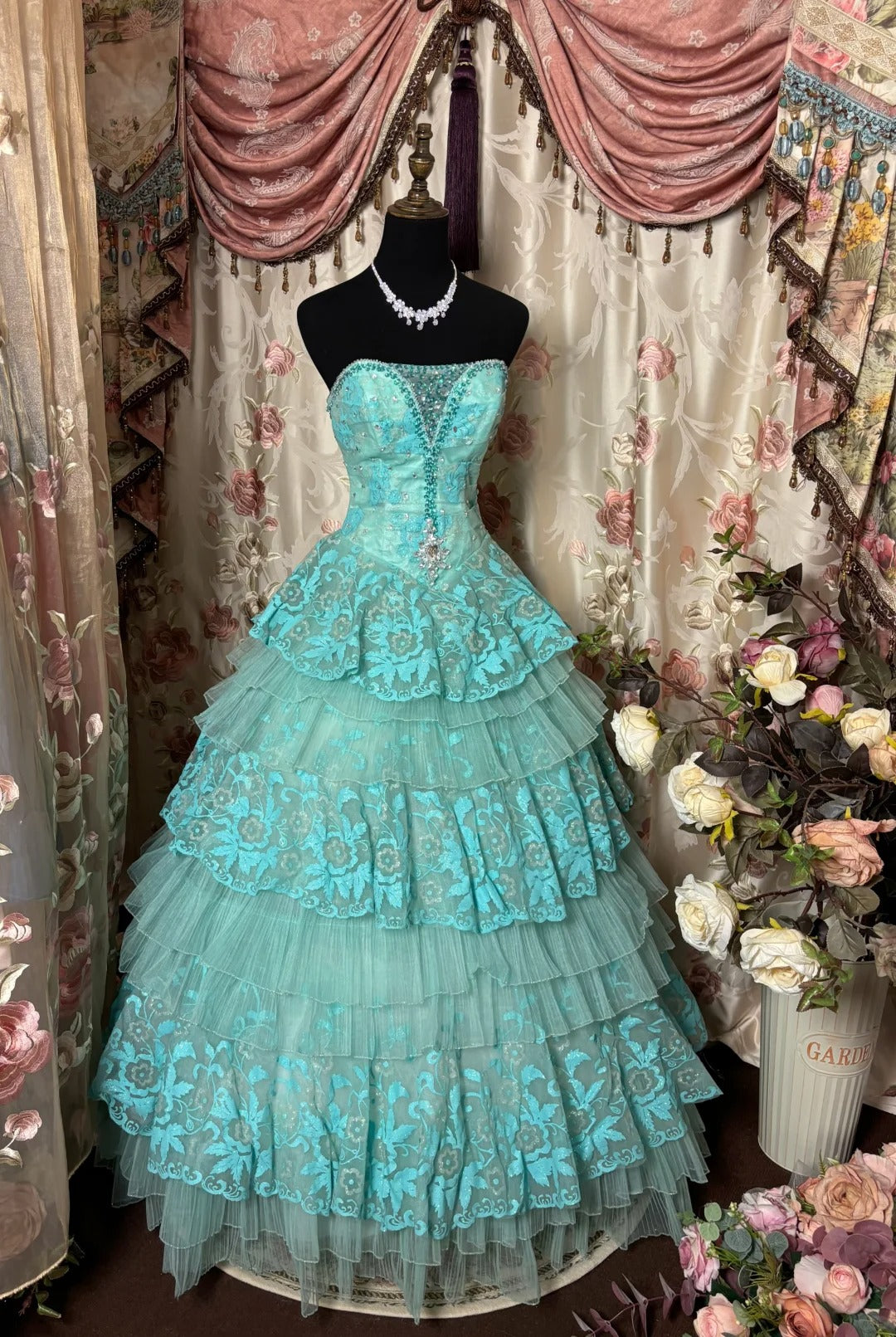 A Line Long Ball Gown Quinceanera Dress Unique Long Evening Dress cg25548