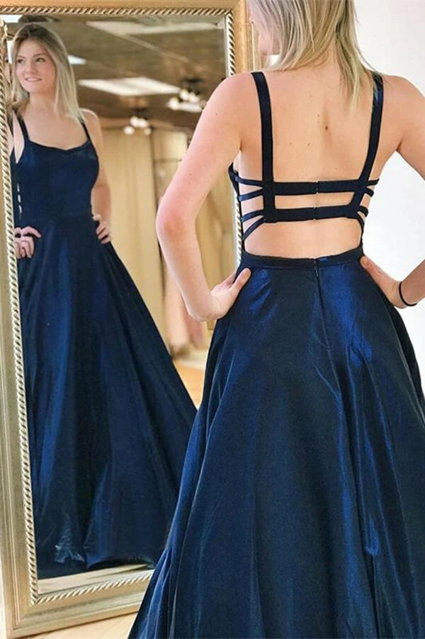 A Line Taffeta Long Prom Dress Simple Evening Dress,WP222
