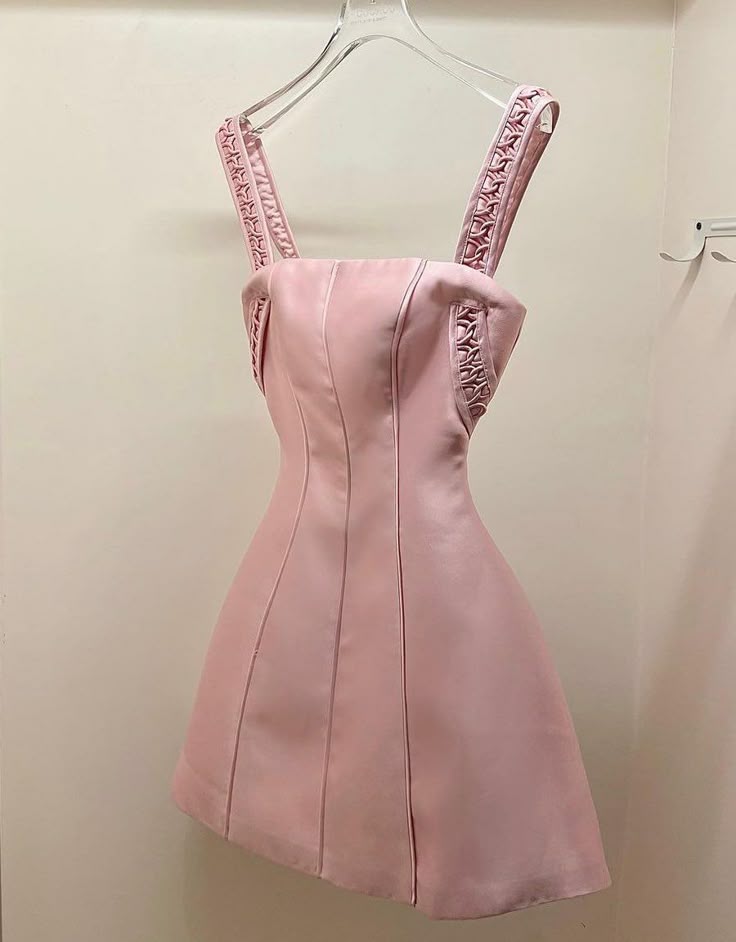 Pink Straps Short Evening Party Dress Homecoming Gowns cg25593