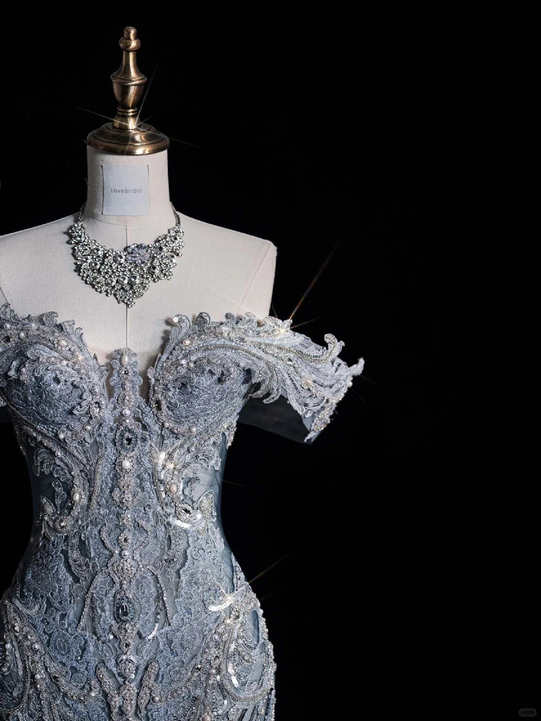 ____ilver Blue Luxurious Heavy Industry Sparkling Gorgeous Elegant Exquisite Beading Stunning Long Mermaid Dress Sequin Floor Length Trailing Prom Dress Evening Dress Wedding Dress gh4114