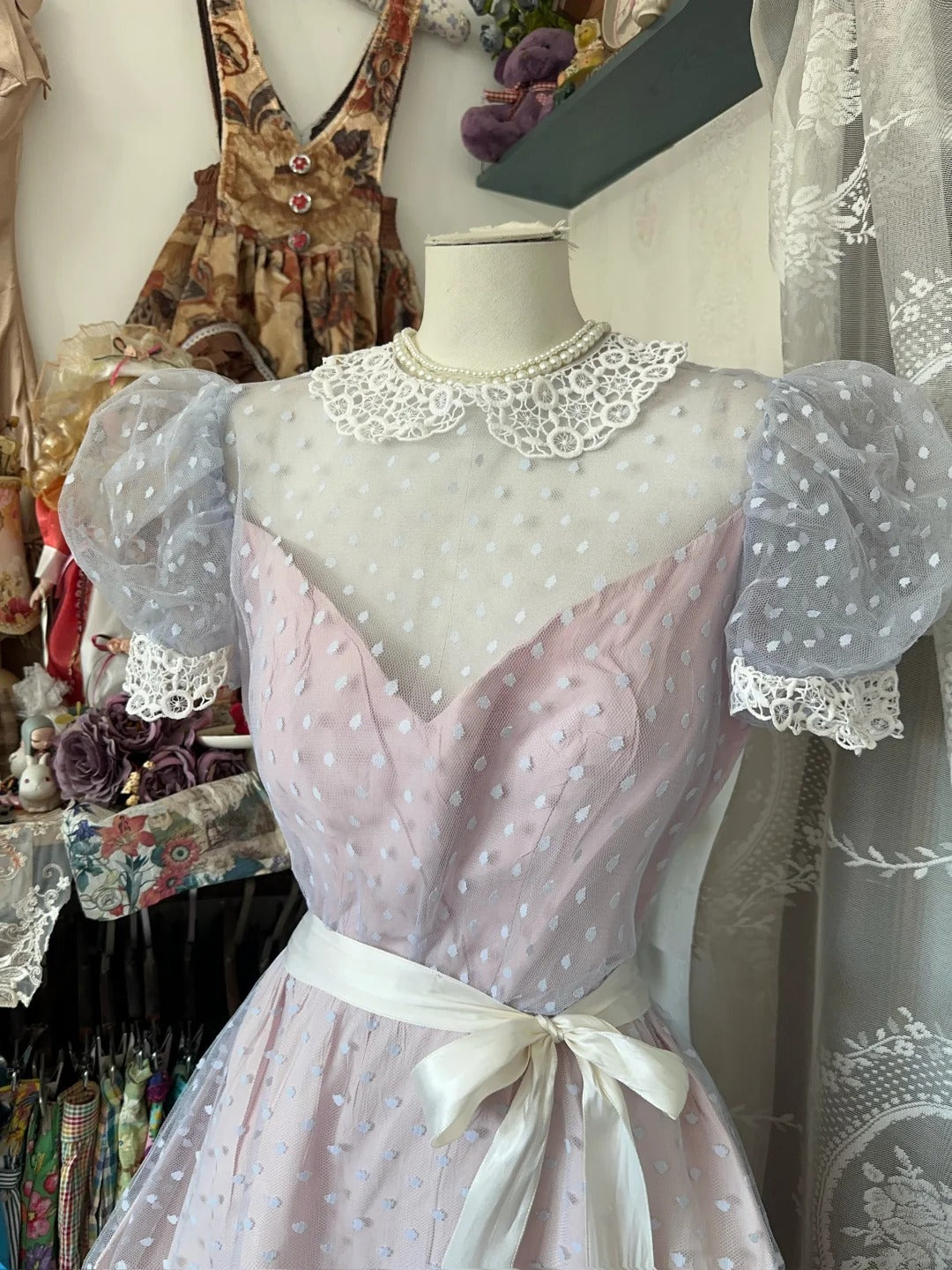 shopuniqlos-Pink vintage long chiffon Prom Dress Homecoming dress birthday dress gh5230