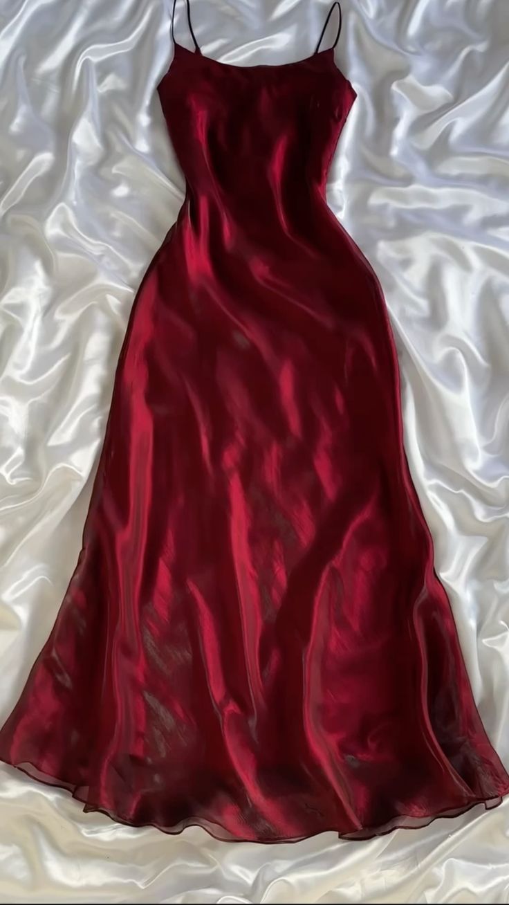 Spaghetti Straps Burgundy Prom Dress fg6351