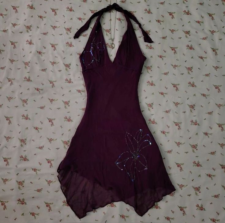 Dark Purple Halter Short Vintage Evening Dress Cocktail Dress fg6538