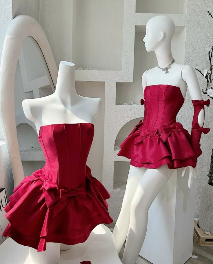 Simple Strapless Sleeveless Satin A-Line Mini Homecoming Dress fg6041
