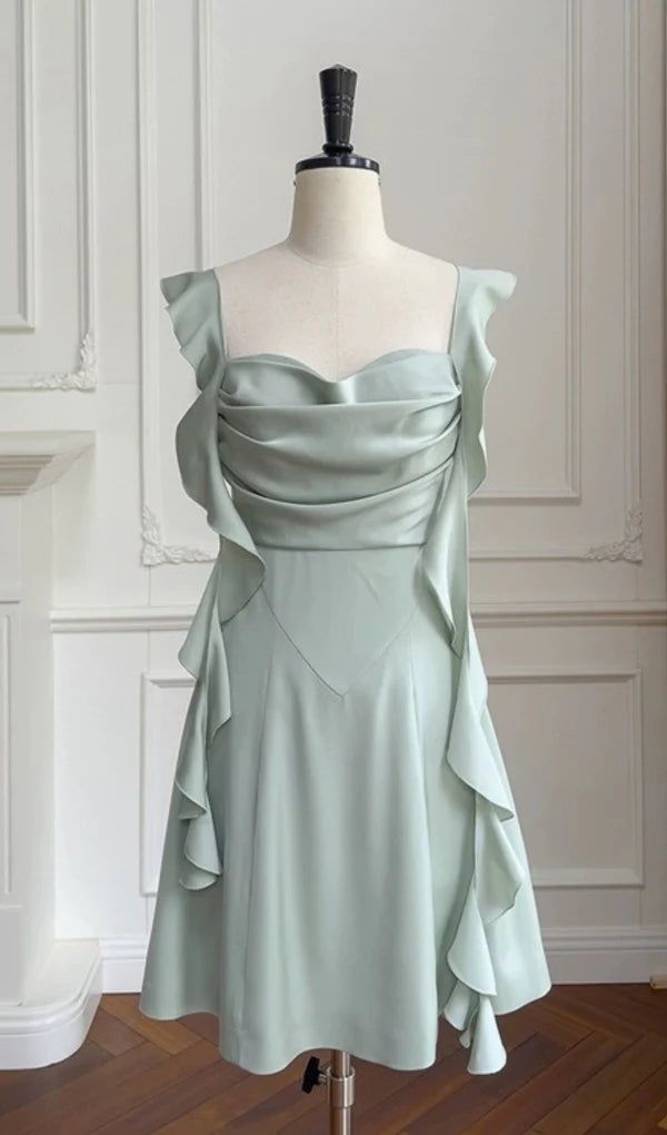 Sage Green Party Dress Short Prom Dress fg6030