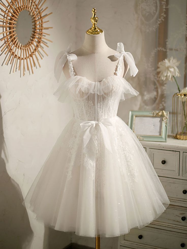 Lace Short Prom Dress, Cute Puffy Homecoming Dresses cg25007