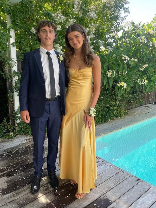 Popular Satin Spaghetti Straps Long Evening Prom Dresses cg25062