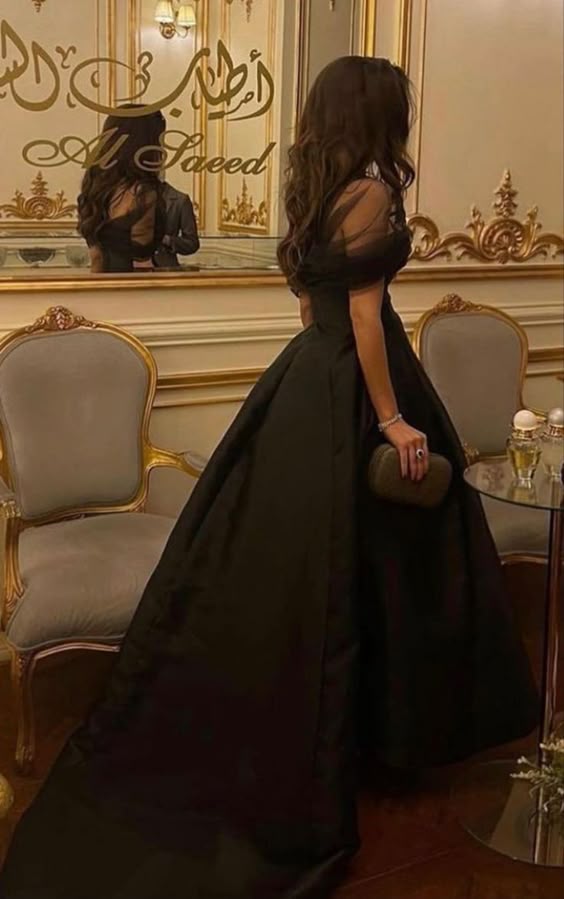 Vintage Black High Low Prom Dresses Ball Gown Long Satin Simple Evening Gowns Off Shoulder Elegant Women Special Occasion Dress fg6496