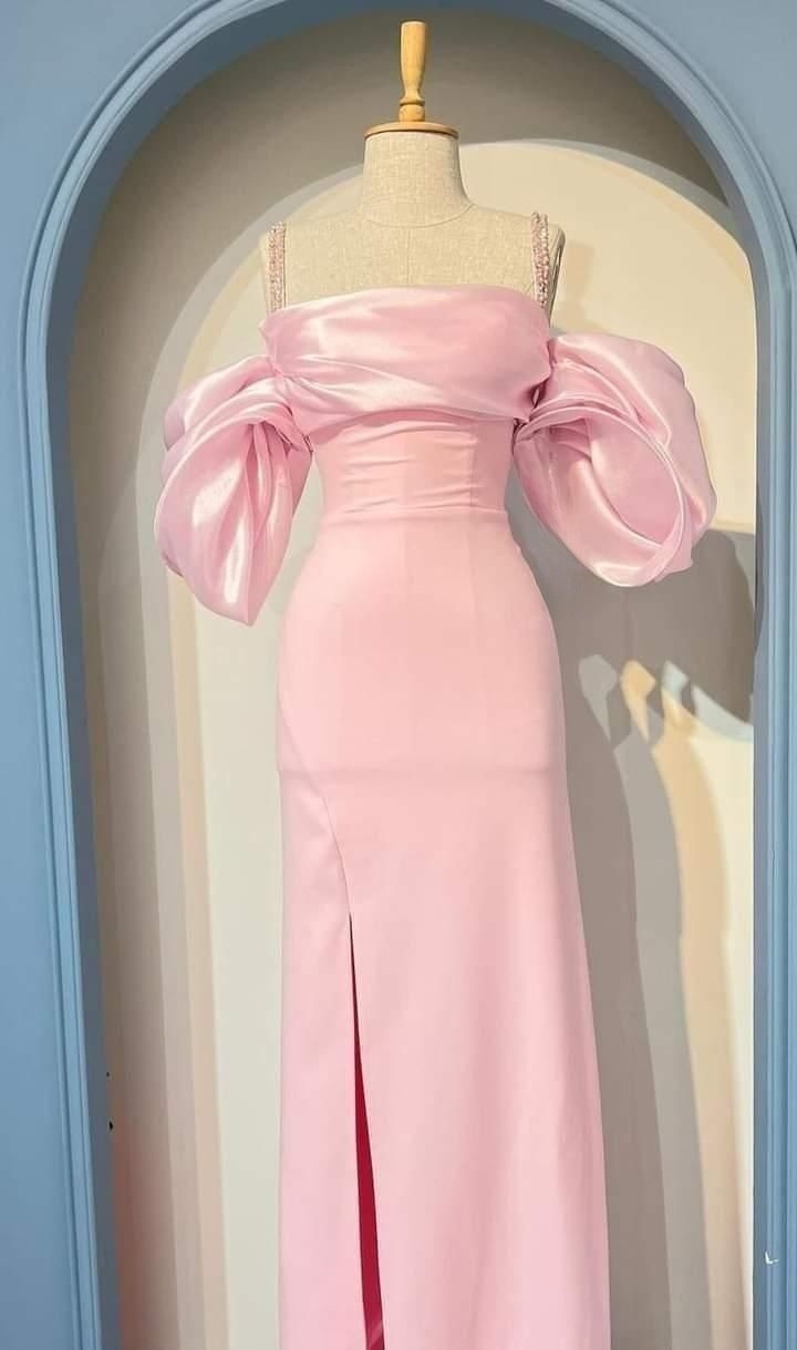 Pink Prom Dress Elegant Fashion Party Dress With Split fg7436
