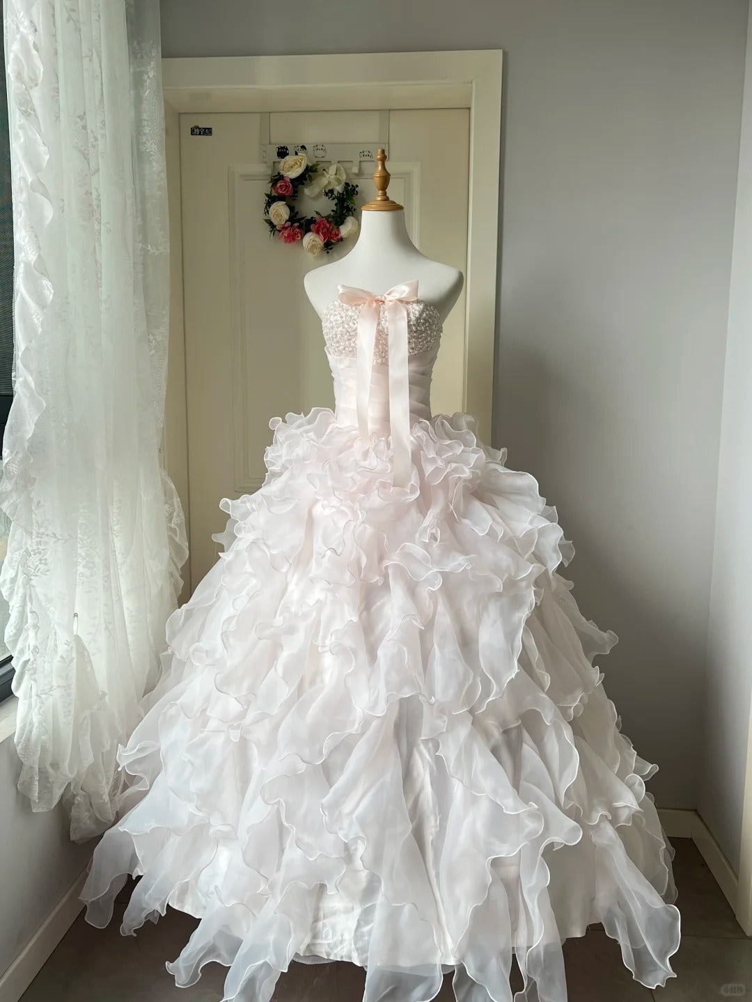 A Line Pink Prom Party Dresses Unique Long Evening Dress Vintage Princess Dress cg25986