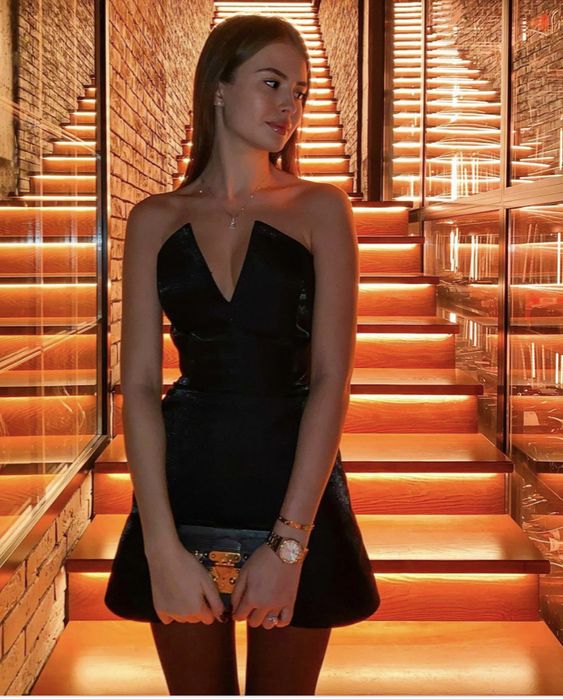 A-line V-neck Velvet Short/Mini Homecoming Dresses fg5952
