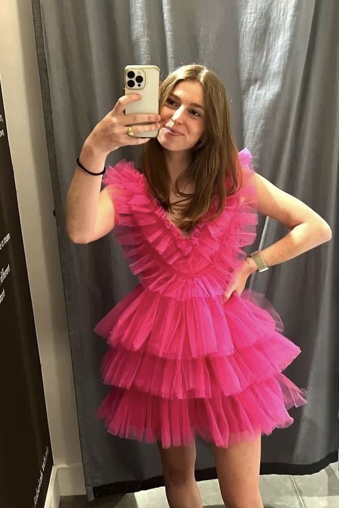 semi formal dress Tulle Homecoming Dresses Short Prom Dresses fg1661