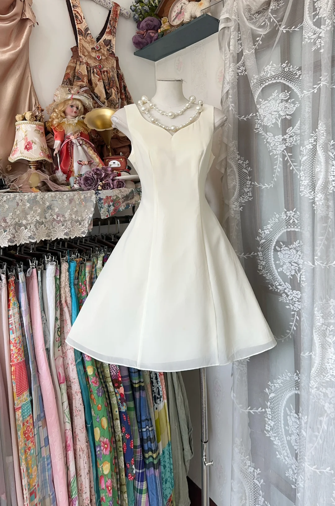 Vintage Simple Ivory Elegant A-Line Short Homecoming Dress Party Dress TP4205