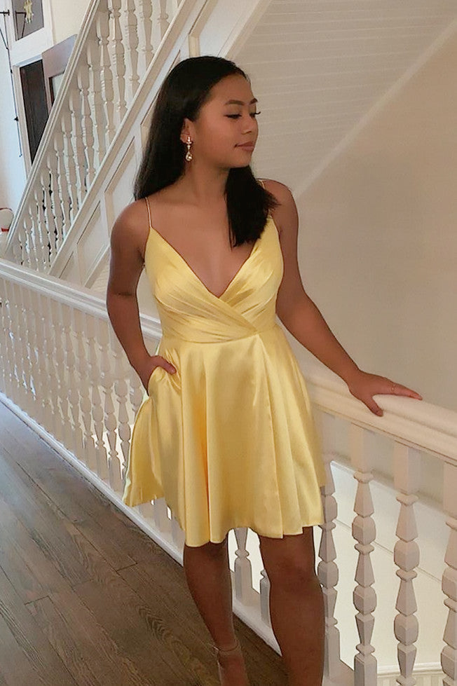 Vestidos de satén con tirantes finos para el regreso a casa, minivestido de fiesta