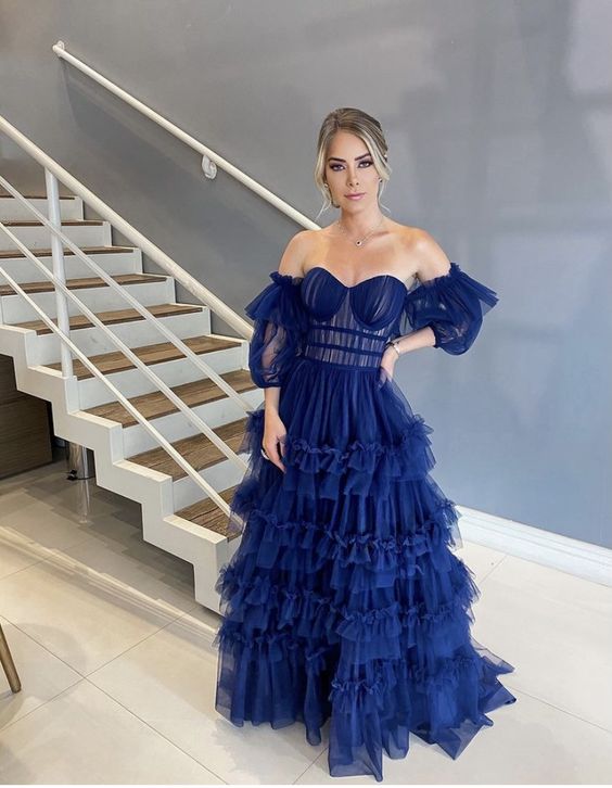 Fashion Blue Prom Dresses Long Sexy Prom Dress fg2825
