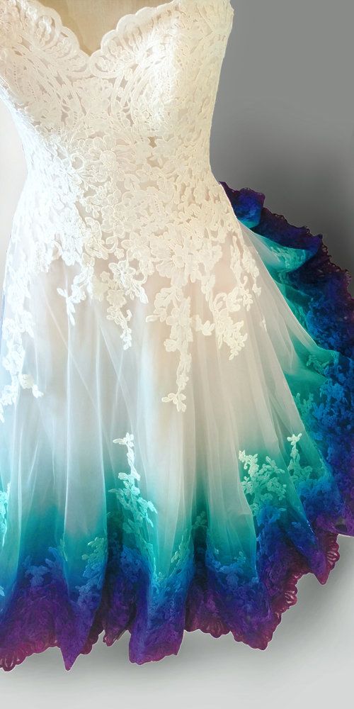 Colorful Ombré Wedding Dress Ball Gown fg2685