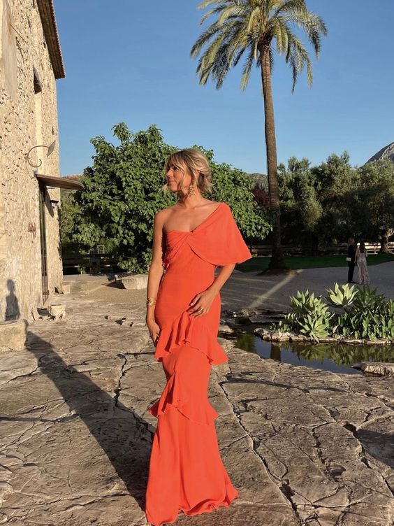 Charming Prom Dress Orange Evening Dress fg2753