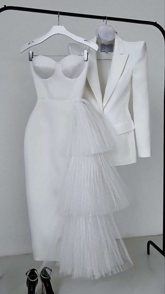 White evening dress Sexy Prom Dress fg2873