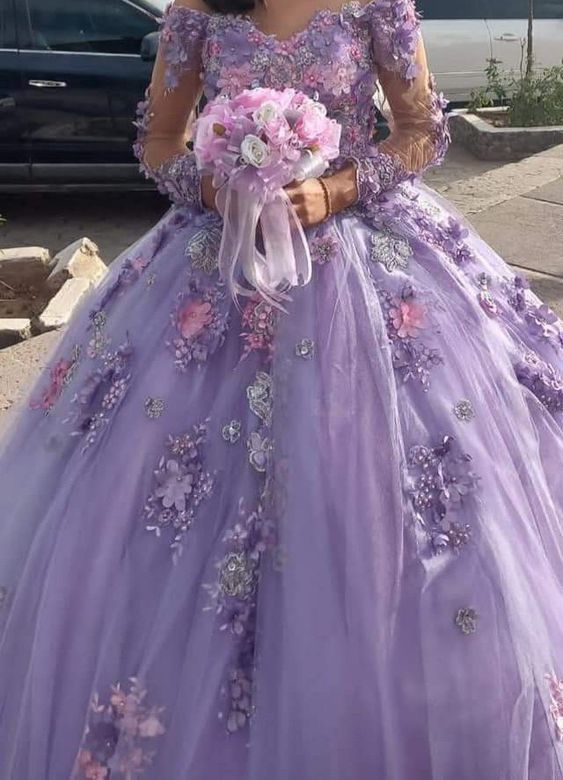 Purple Princess Ball Gown Quinceańera Dress Sweet 16 Dress fg1004