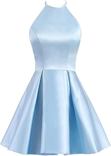 Blue/purple/red cute sweet short satin prom dress homecoming dress birthday party dress gh805