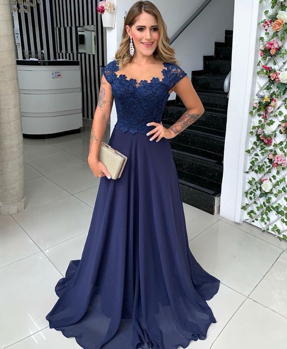 Long Navy Blue Prom Dresses,Evening Party Dresses fg1429
