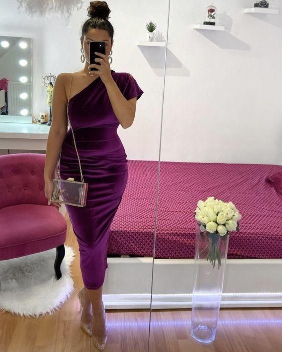 Simple purple long prom dress, evening dress fg1361