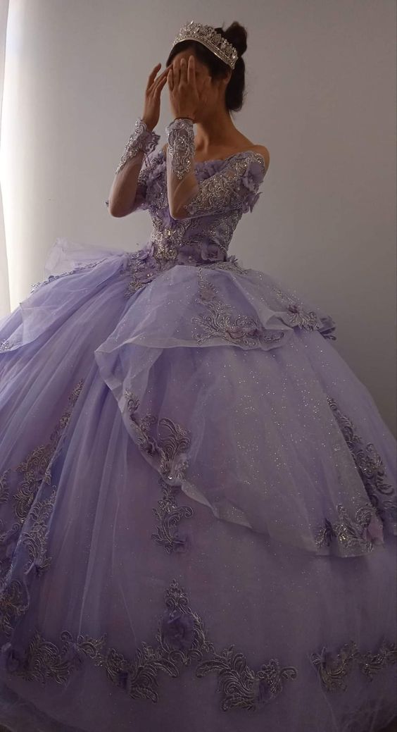 A-Line purple ball gown Prom Dress fg1243