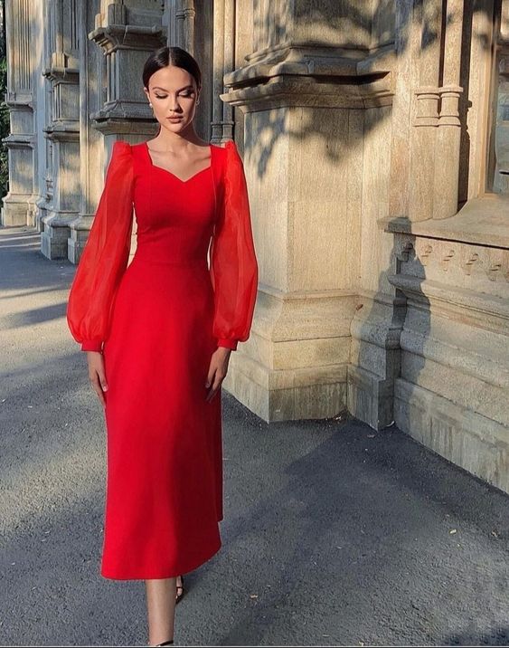 Red prom dress , unique prom dress fg1453