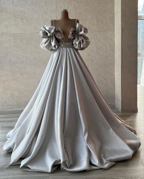 Silver Long Prom Dresses fg1192