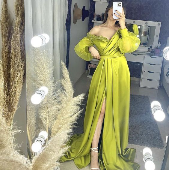 Green Prom Dresses Elegant Long Formal Dress fg1297