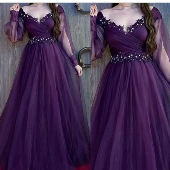 Purple Long Prom Dresses, Formal Evening Dresses fg1741
