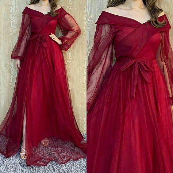 Burgundy Prom Dresses, Formal Evening Dresses fg1747