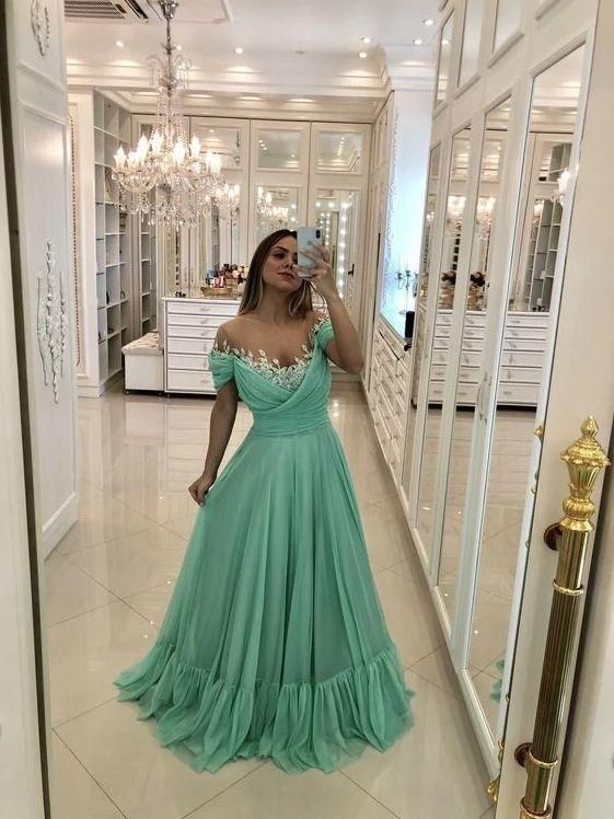 Simple Chiffon Long Prom Dress Modest Evening Dress fg2029