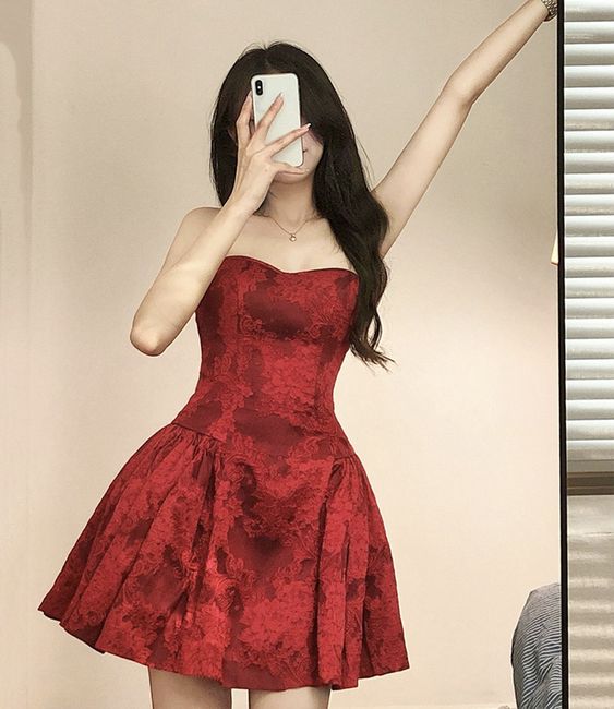 Short Homecoming Dresses CUTE A LINE SHORT PARTY DRESS fg1812