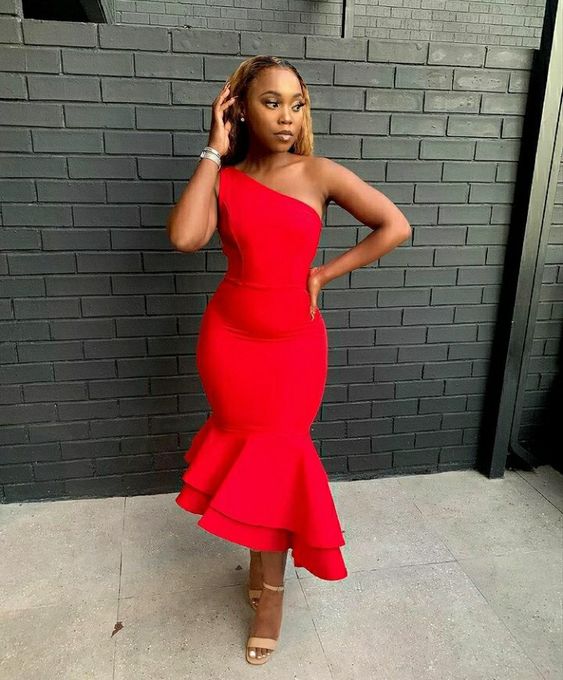Red Prom Dress Women Sexy Dresses Elegant Simple Midi Party Mermaid Dress fg1946