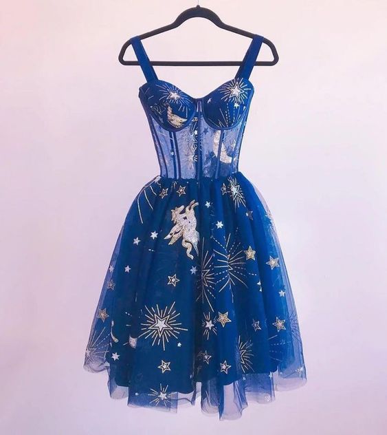 Blue Short Party Dress Homecoming Dress fg2326