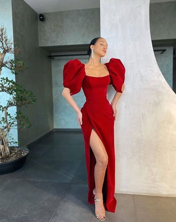 Long Red Prom Dresses, Formal Evening Dress fg1318