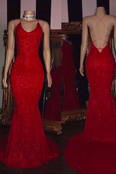 Red prom dresses, lace prom dresses, sequins prom dresses, custom make evening dresses fg2382