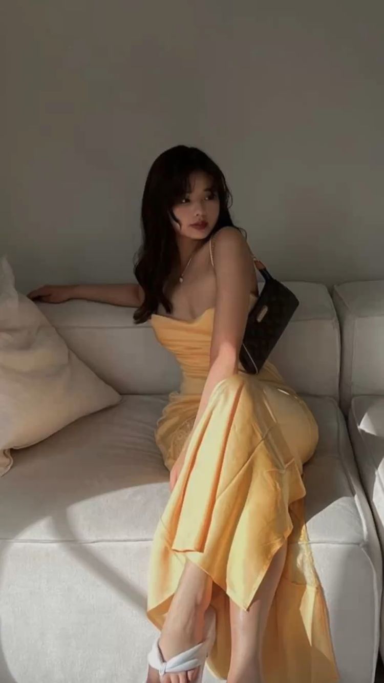 Yellow Long prom dresses sexy party dress fg2323