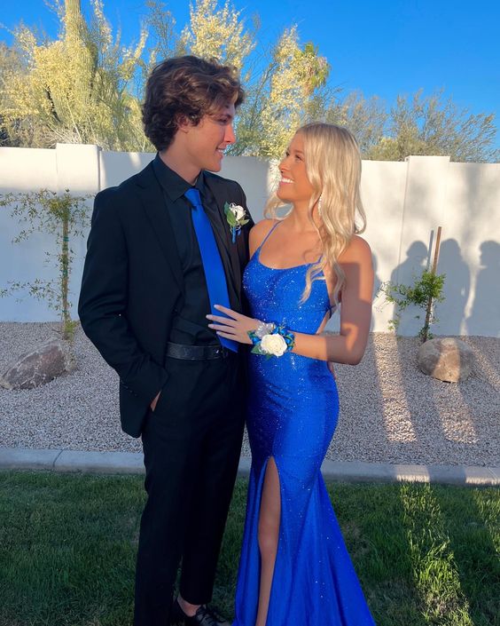 Royal Blue Prom Dresses Long Evening Dresses With Slit fg2151