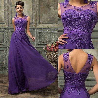 Evening Lace Party Prom Ball Gown Wedding Bridesmaid Maxi Dress fg1679