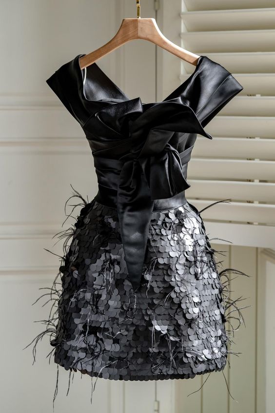 Black Short Party Dress Homecoming Dress fg2318