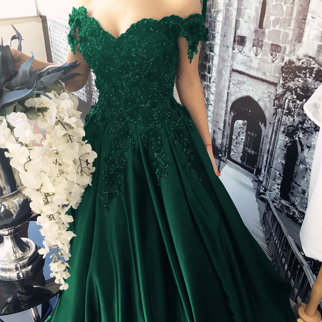 Elegantes vestidos de fiesta con escote en V, hombros descubiertos, encaje y cuentas, vestidos de noche largos hasta el suelo